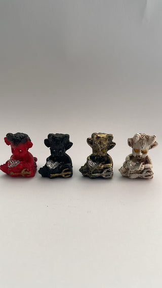 Diablito miniatura rojo negro dorado blanco