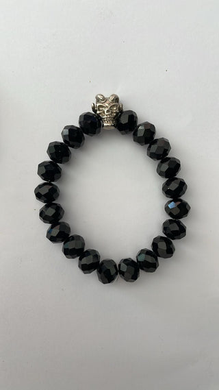 Angelito Negro – Pulsera cuentas negra cabra calavera